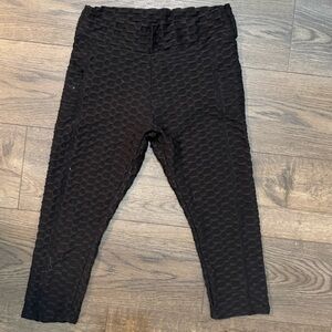 Black Textured Leggings